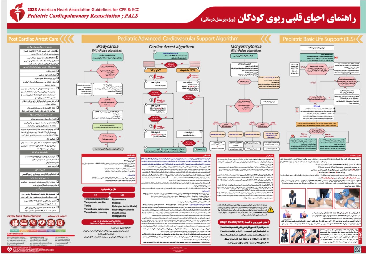 پوسترهای جدید احیای قلبی ریوی CPR 2025 , پوستر احیا 2025 , احیای نوزاد 2025 , احیای کودک 2025 , احیای مادر باردار 2025